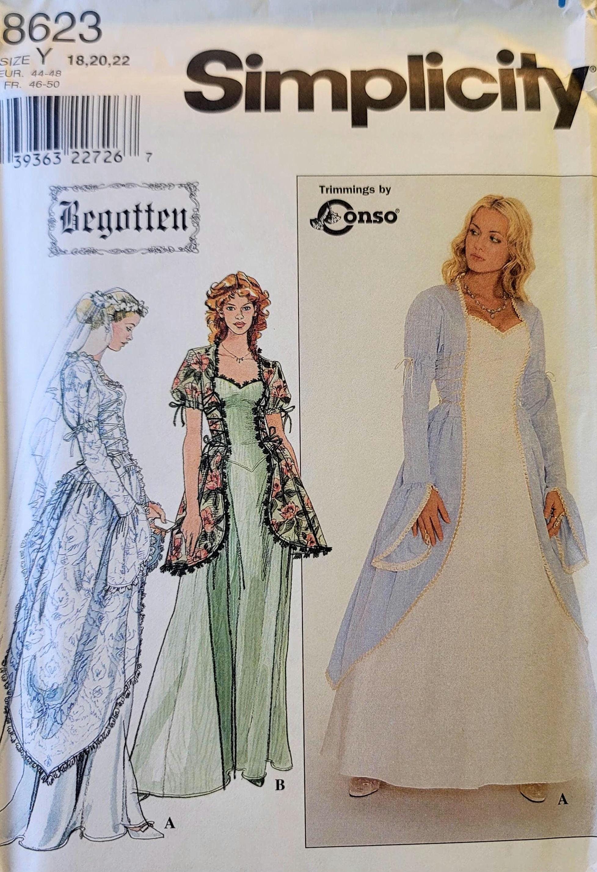 Vintage Simplicity 8623 Sewing Pattern – Renaissance Fantasy Gown ...
