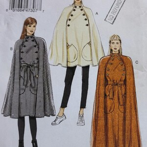 Very Easy Vogue V9288 Double Breasted Cape and Belt Size L-XL-XXL Uncut Factory Folded