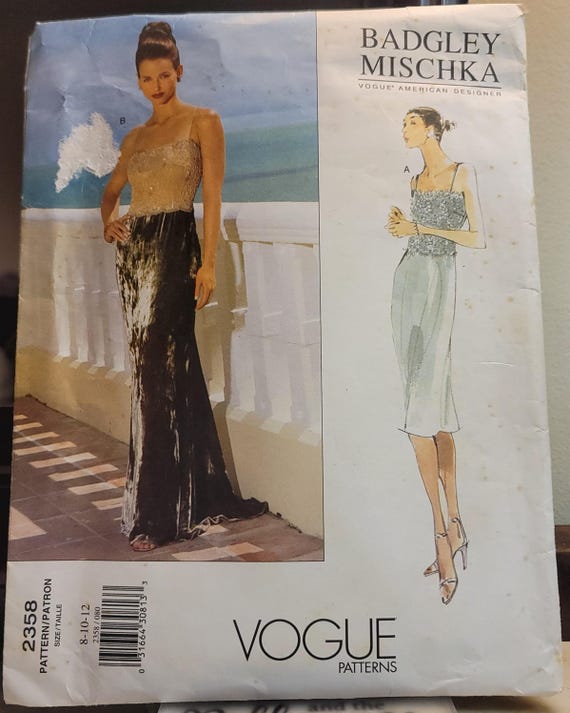 Vogue 2358 Badgley Mischka Evening Dress Sewing Pattern 1990s