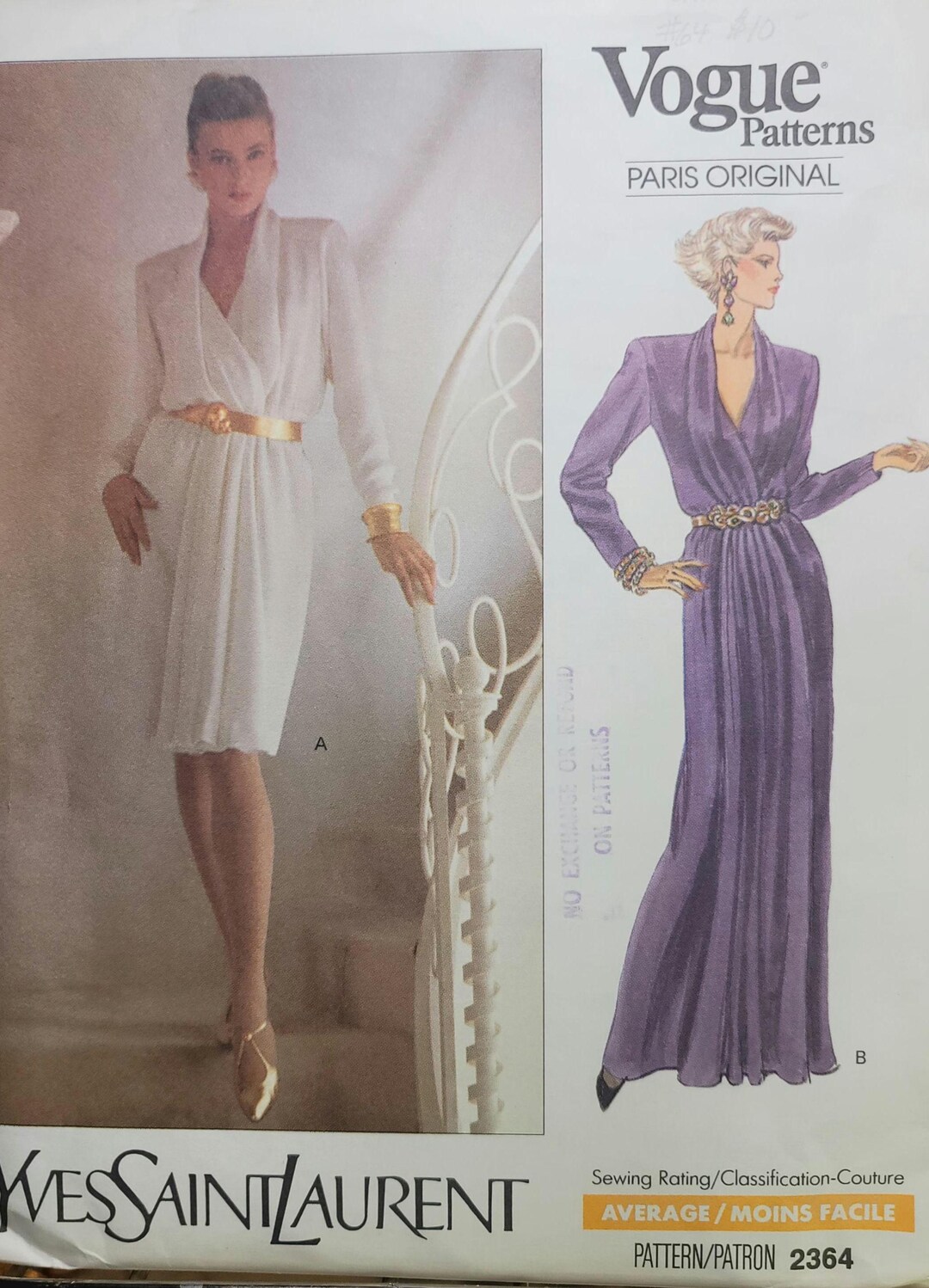 Ysl Pattern YSL Evening Dress Sewing Pattern – Vogue Paris Original 2364 Yves Saint ...