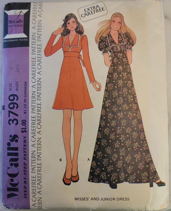 mccalls empire waist dress pattern M7116 (PDF) | Misses' Empire-Waist Dresses