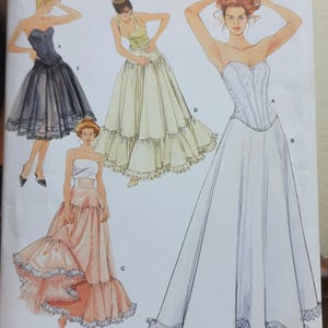 Simplicity 5006 Andrea Schewe sömnadsmönster – Korsettunderkjol, 2004, storlekar 14–20 Oklippt