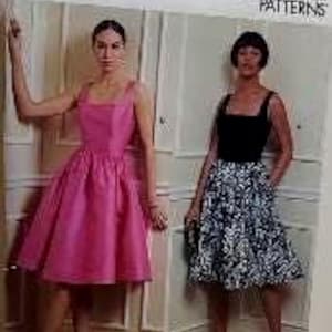 Vogue V1884 Sömnadsmönster Missar Fit and Flare Klänning Storlekar 14-16-18-20-22 Oklippt Fabriksvikt