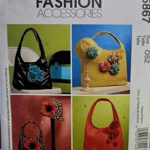 Vintage McCalls M5867 sömnadsmönster – Laura Ashley handväskor och hatt, en storlek Oklippt