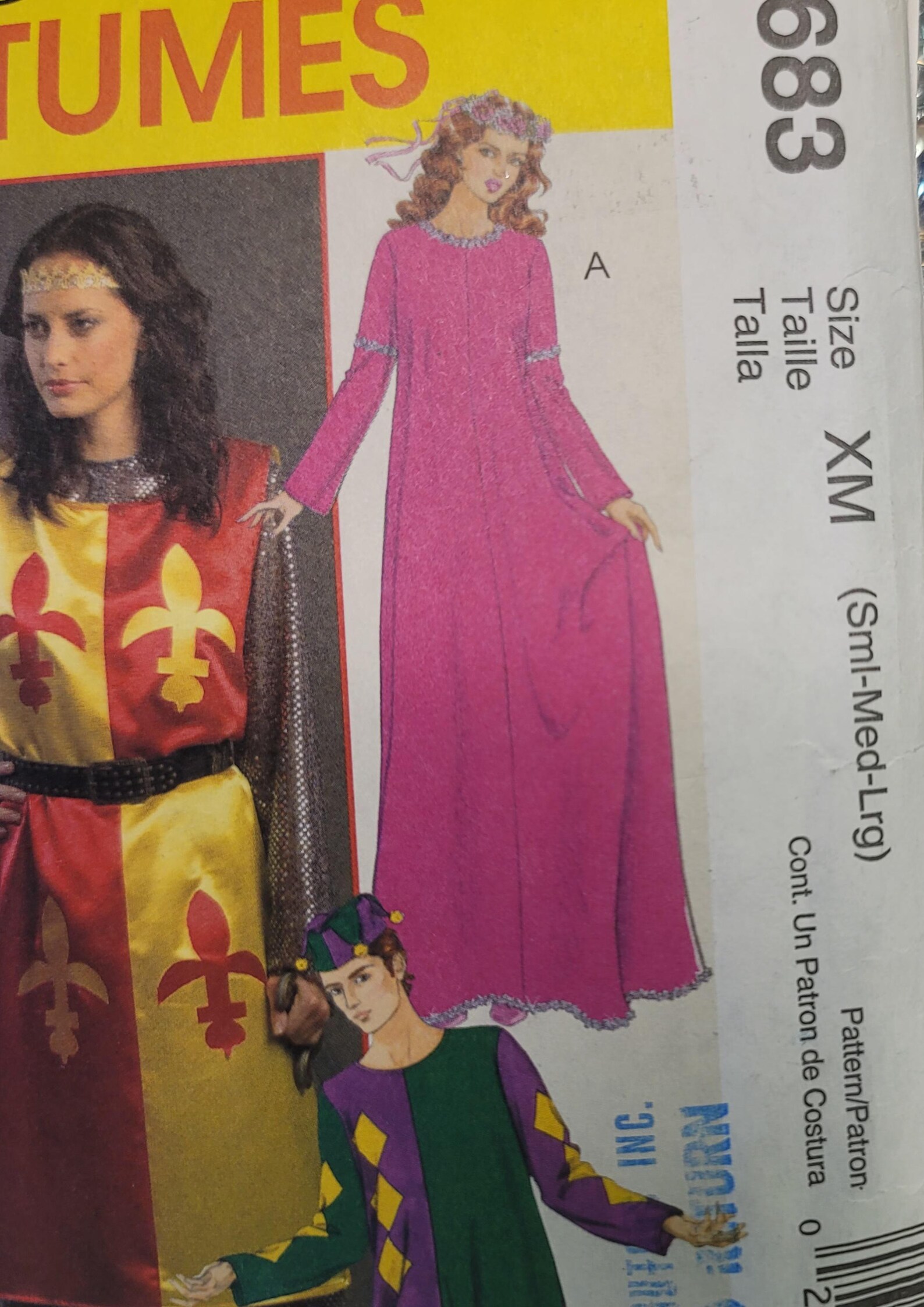 Medieval Costume Sewing Pattern – Mccalls M5683 Knight Princess Jester ...