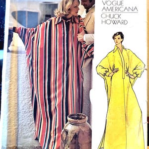 Patroon van ontwerper Chuck Howard – Vogue 2894, kaftanjurk, maat 16, ongesneden, complete cadeau-editie