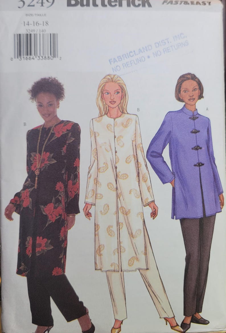 Vintage Butterick 3249 Sewing Pattern – Misses Tunic and Pants Set ...