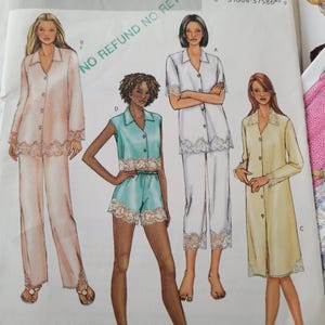 Butterick B4084 sewing patterns . casual lougne outfit-top and pants with lace . UNCUT