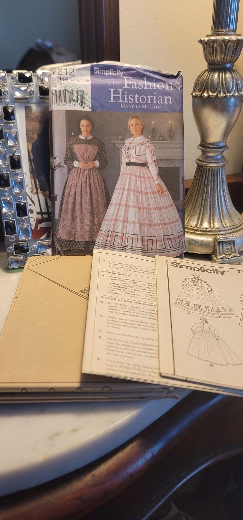Simplicity 7212 Civil War Vintage Sewing Pattern Dress Hoop Skirt Apron ...