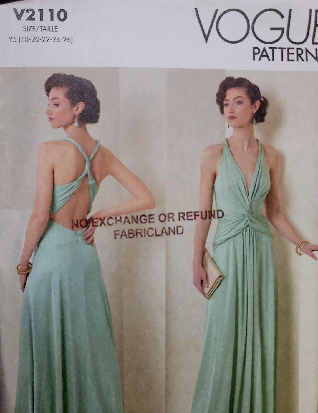 Kbc Pattern Modern Vogue V2110 Sewing Pattern – Evening Gown, Size 18-26 UNCUT - Etsy