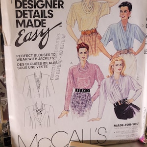 McCall’s 5296 Bluse Schnittmuster | Passende Tops UNCUT Gr. 18 | Palmer Pletsch Designer Details leicht gemacht | Vintage Karriere Bluse