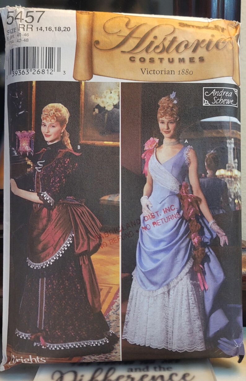 Victorian 1880 Gown Sewing Pattern: Simplicity 5457 UNCUT (sizes 14-20 ...