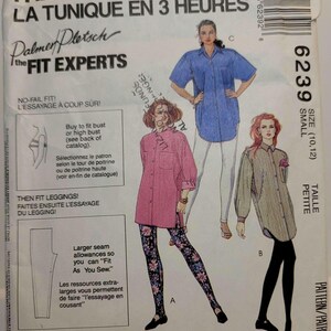 May include: A sewing pattern envelope titled The 3-Hour Tunic featuring illustrations of three different tunic styles. The package includes text in English and French, Palmer Pletsch branding, and size 10-12 small petite specifications.