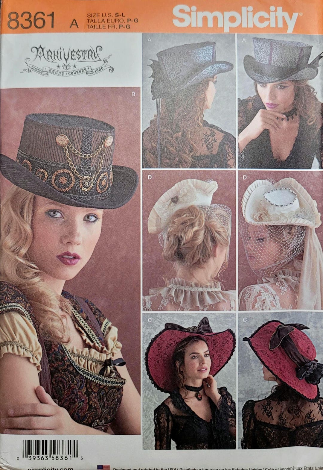 Steampunk Costume Hat Pattern – Simplicity 8361 Arkivestry S L UNCUT - Etsy