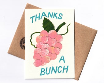 Merci un tas carte de voeux amusant raisins mignons carte de remerciement