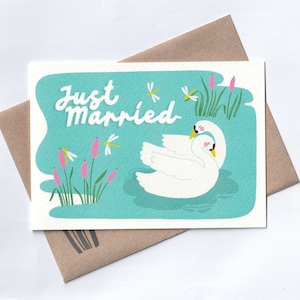 Just Married animal wedding card