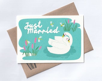 Just Married animal wedding card