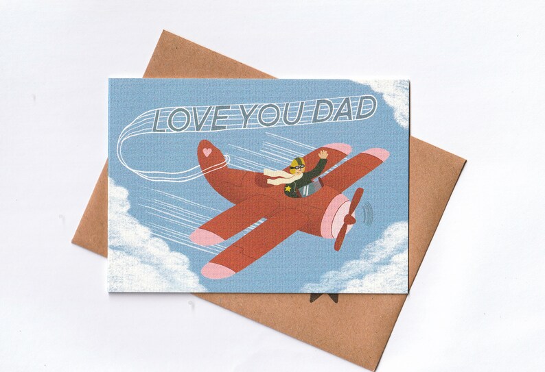 Love You Dad Father's Day card cute dad illustration greetings card image 1