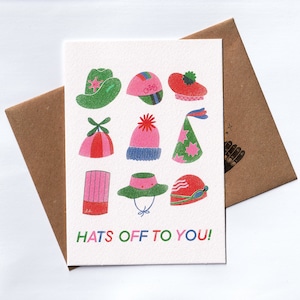 Hats Off to You! Well Done Congratulations New Job Card