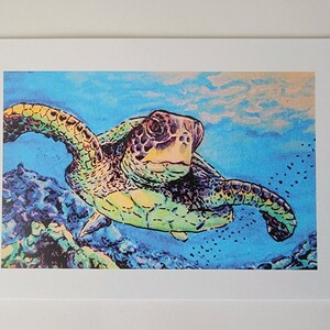 Meeresschildkröte Aquarell Mini Print