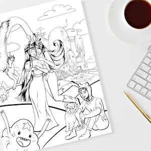 Adventure Time Printable and Digital Colouring Page - Instant Download