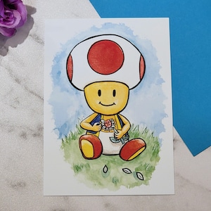 Kröte von Mario Aquarell Mini Druck