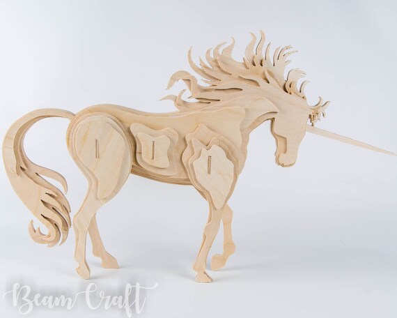 wooden unicorn puzzle