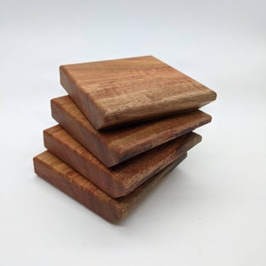Mid Century Modern Wood Bar Drink Coaster Set Hand Made Gift High End Home Decor Coffee Premium Wedding Birthday Square Simple