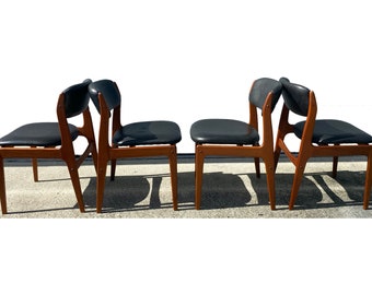 Leather Teak Chairs Etsy