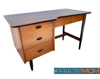 schoolhouse desks Mid Century Desk / Mainline by Hooker / Walnut Retro Atomic vintage mid century modern MCM / Shipping Not Included