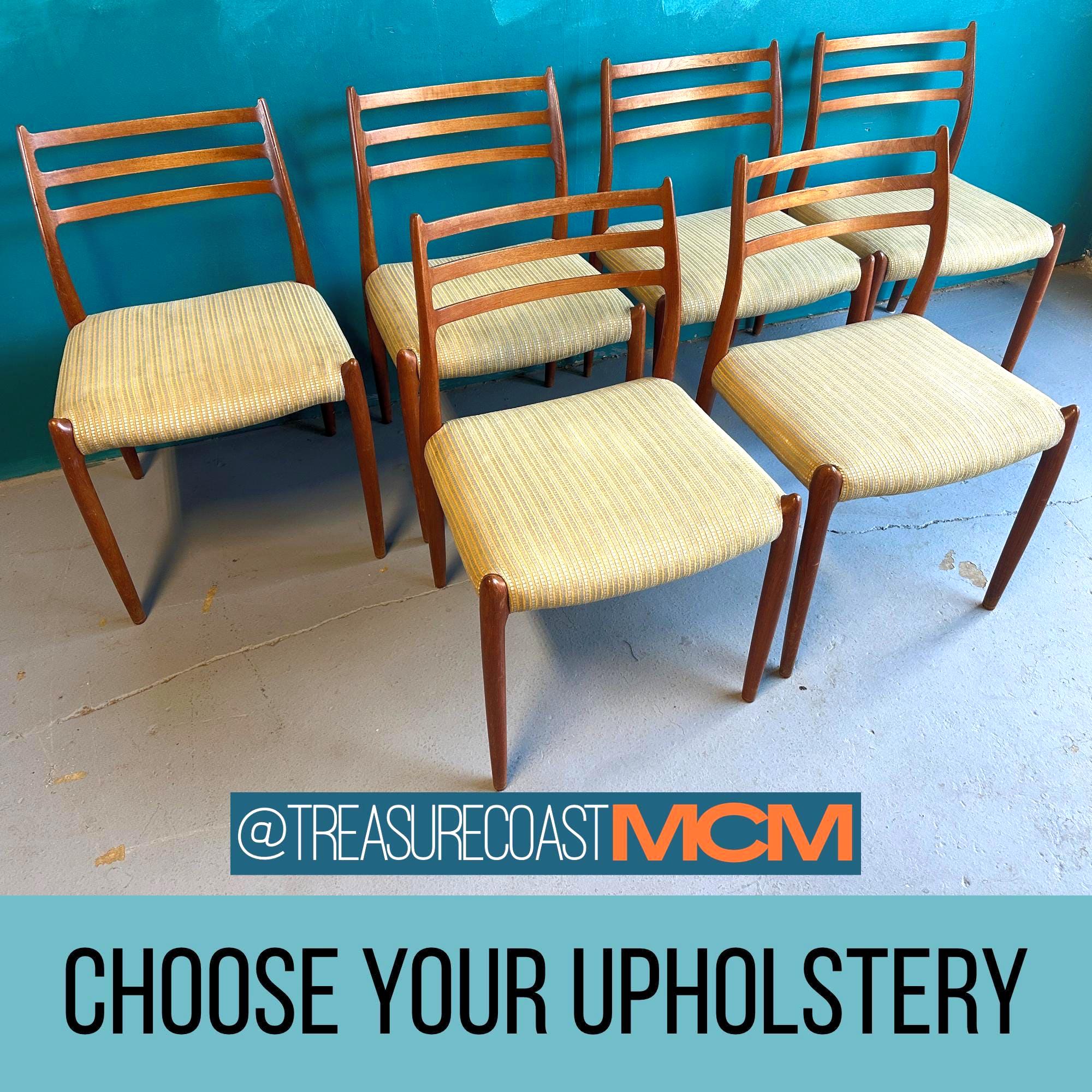Niels Moller Model 78 Danish Teak Dining Chairs / Set of 6 / Mid Century, Danish Modern, Boho, Modern Style MCM / Shipping Not Included