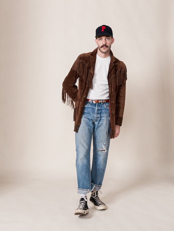 1970's Medium Polo Ralph Lauren Fringe Leather Jac