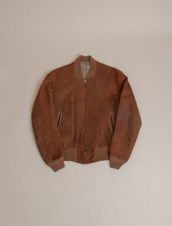 1960's Medium Suede DuPont Quilon Bomber Jacket
