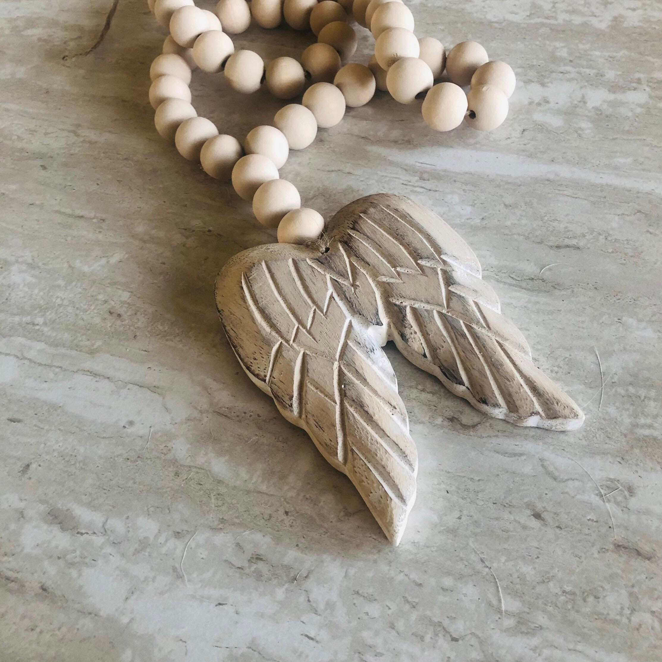 Angel Wings Memorial Blessing Bead Prayer Beads With Balsam Wood Angel ...