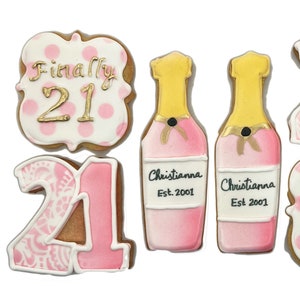 Finally 21 Birthday Cookies- Set of 6 Crunchy Shortbread Cookies Individually Wrapped by BakersDozenToGo