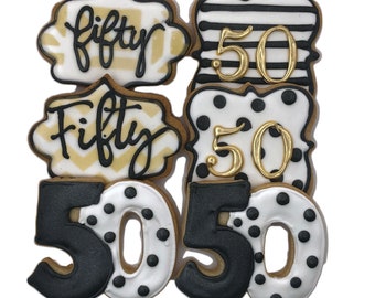 Custom Number Assortment Cookies- Set of 6 Crunchy Shortbread Cookies Individually Wrapped by BakersDozenToGo