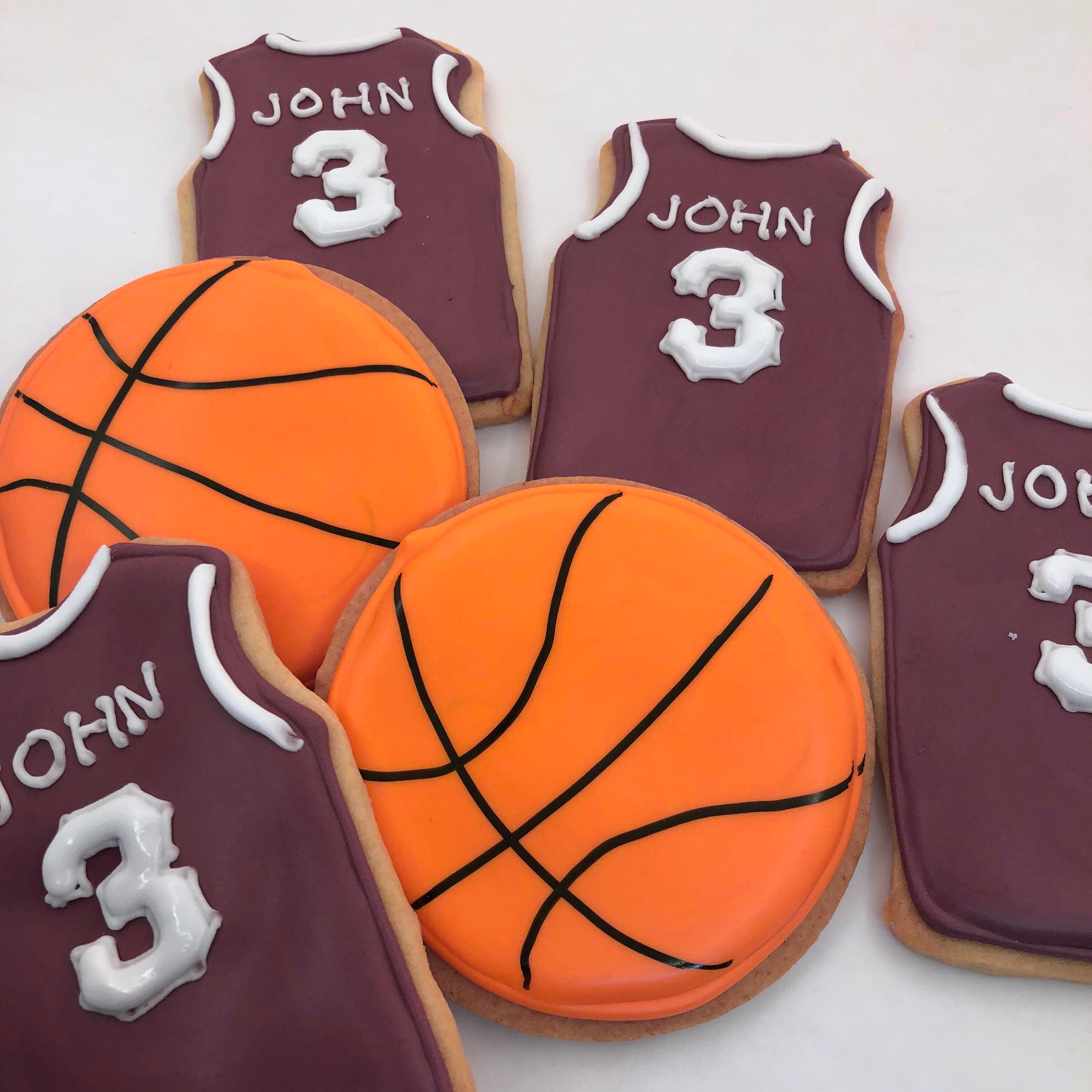 Basketball Jersey and Ball Cookies Set of 6 Crunchy Etsy
