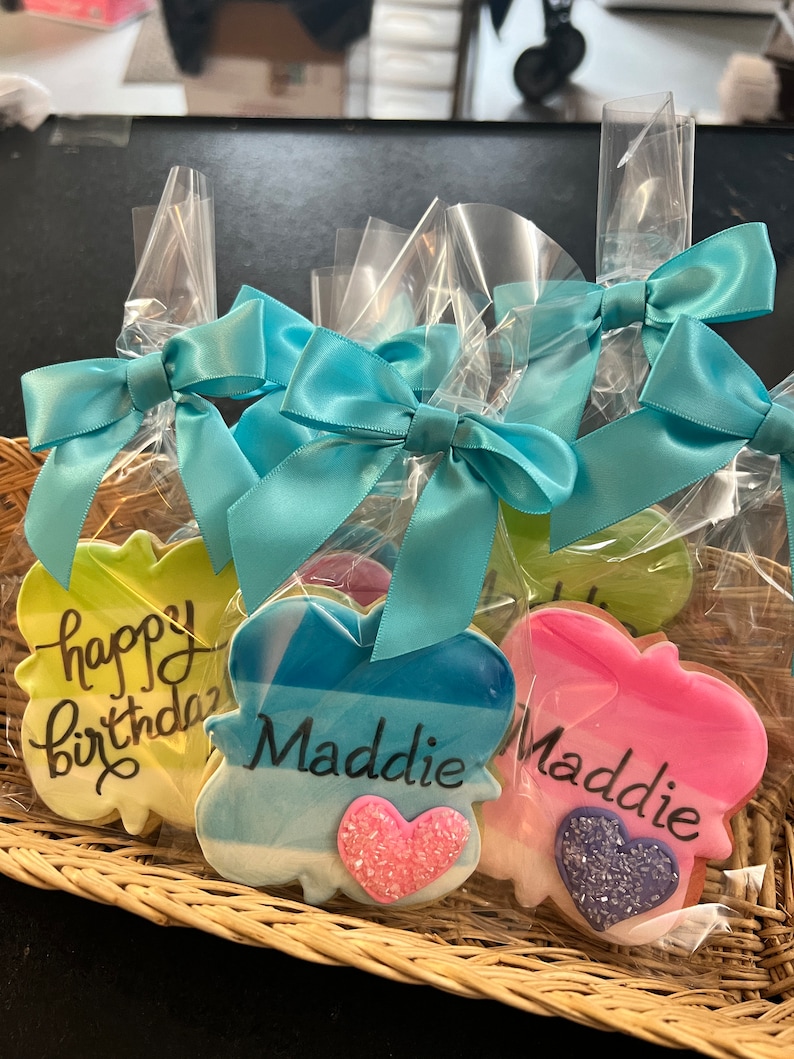 Custom Message Ombre Cookies- Set of 6 Crunchy Shortbread Cookies ...