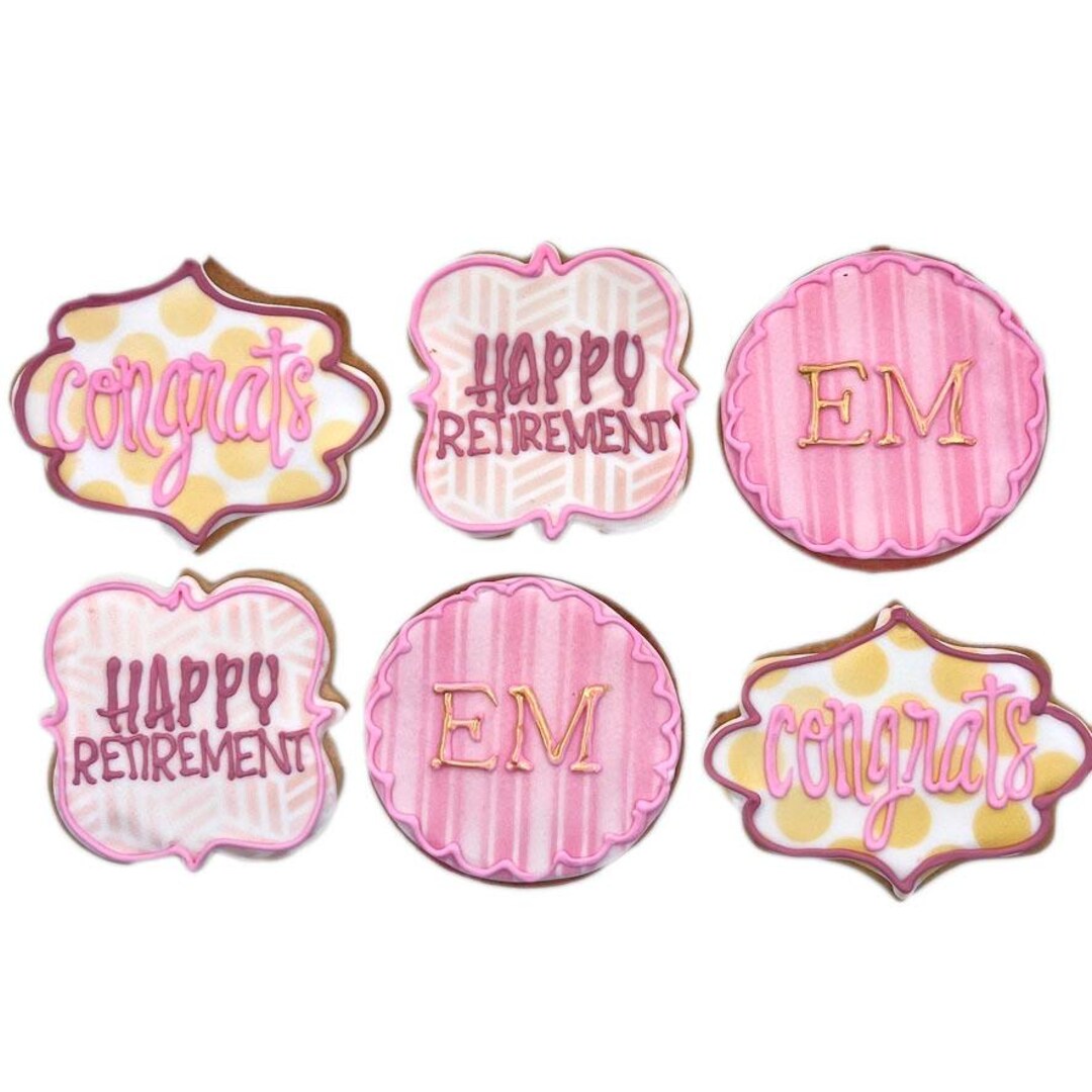 Congratulations Retirement - Set of 6 Crunchy Shortbread Cookies ...