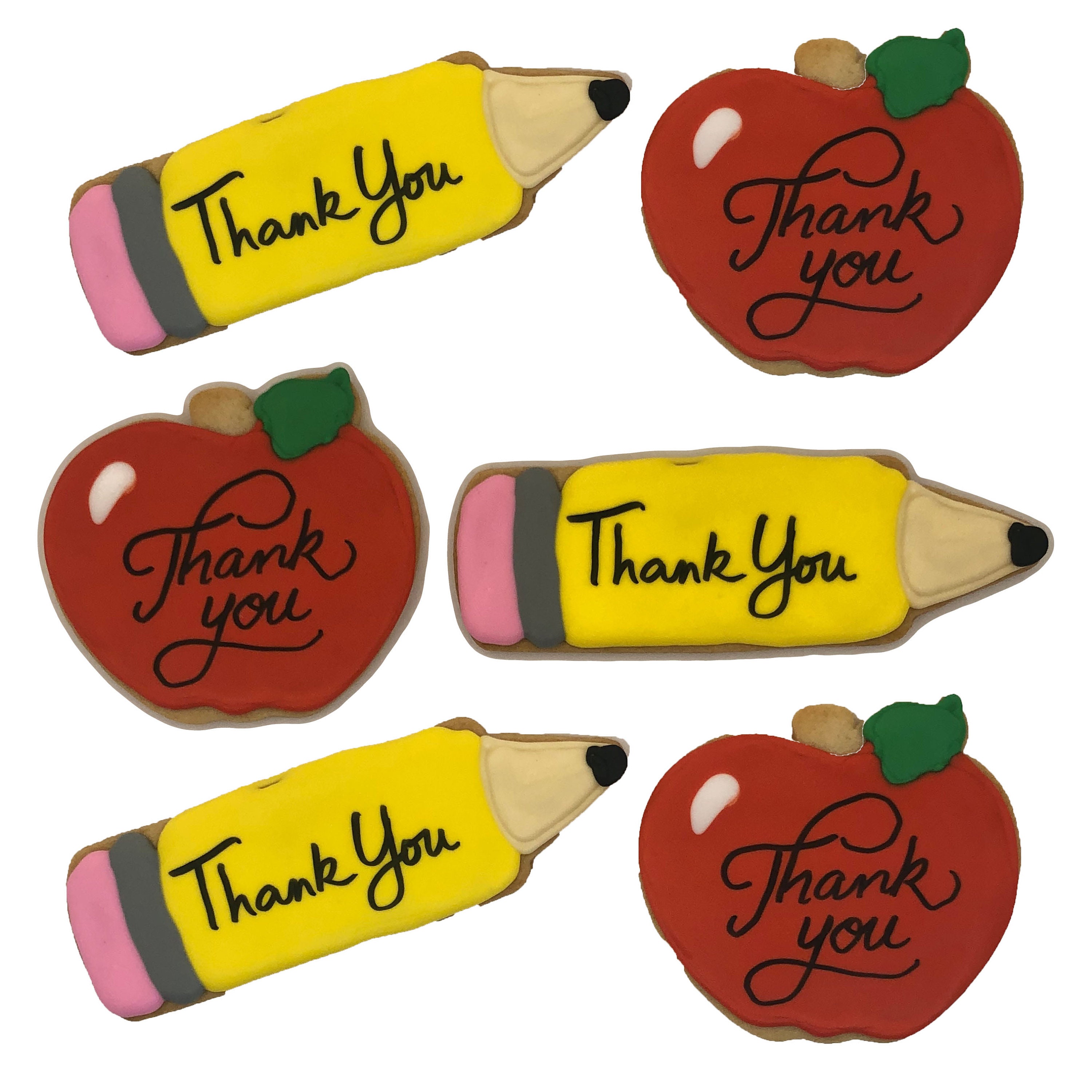 Thank You Teacher Cookies Set of 6 Crunchy Shortbread Cookies - Etsy