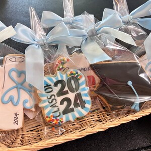 Graduation Shaped Cookie Assortment Set of 6 Crunchy Shortbread Cookies Individually Wrapped by BakersDozenToGo image 3