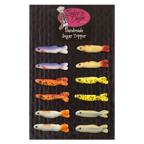 Minnow Fishing Accessory Pack 12 Pcs Edible Royal Icing Cake Topper Cupcake  Decoration Handmade Gourmet by Bakersdozentogo -  Canada