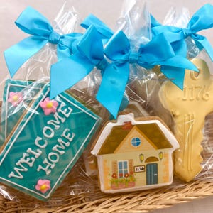 New Home Cookies- Set of 6 Crunchy Shortbread Cookies Individually Wrapped by BakersDozenToGo