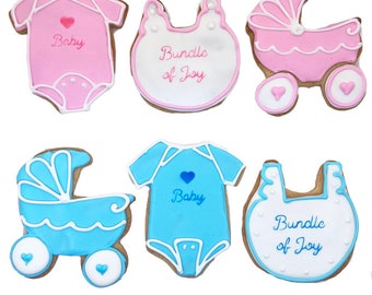 Bundle of Joy Assortment- Set of 6 Crunchy Shortbread Cookies Individually Wrapped by BakersDozenToGo