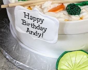 Edible Plaque Sign Customizable Cake Decoration- Edible Icing Handmade BakersDozenToGo