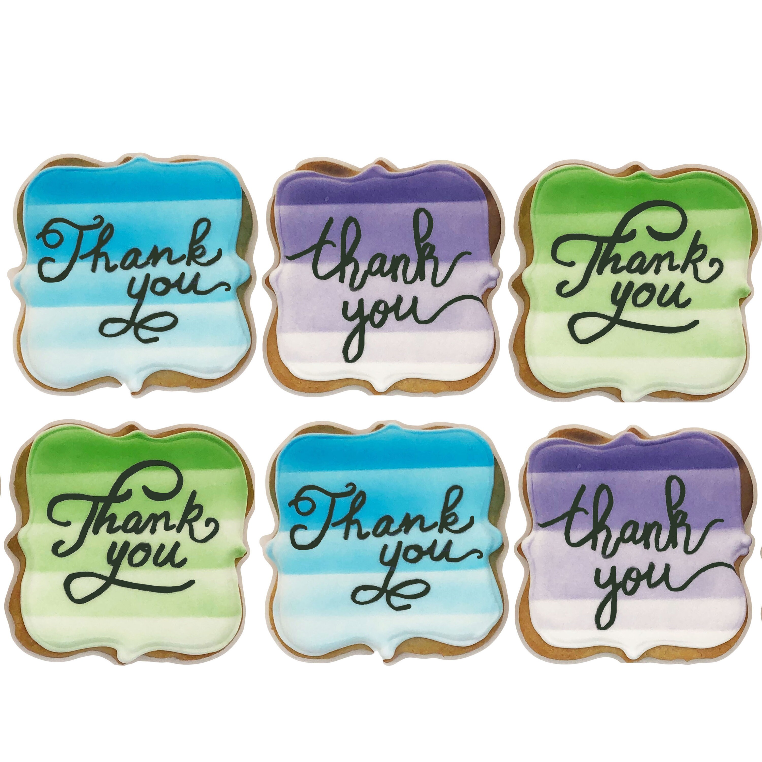 Custom Message Ombre Cookies- Set of 6 Crunchy Shortbread Cookies ...
