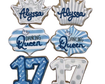 Dancing Queen Cookies- Set of 6 Crunchy Shortbread Cookies Individually Wrapped by BakersDozenToGo