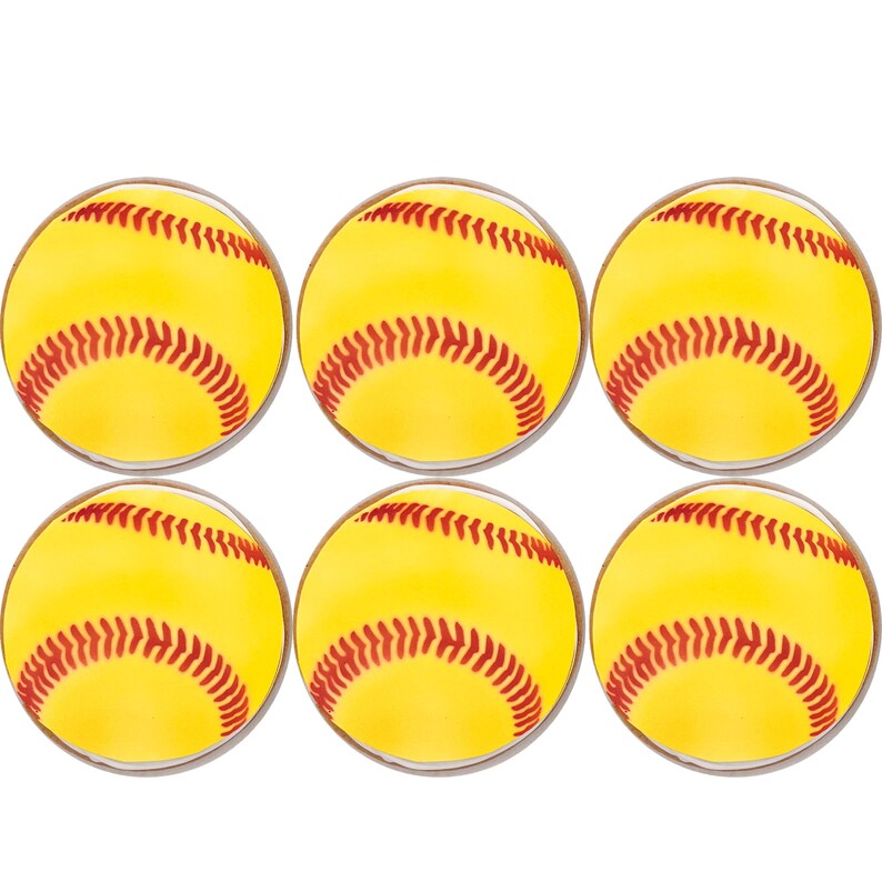 Baseball Softball Cookies- Set of 6 Crunchy Shortbread Cookies ...
