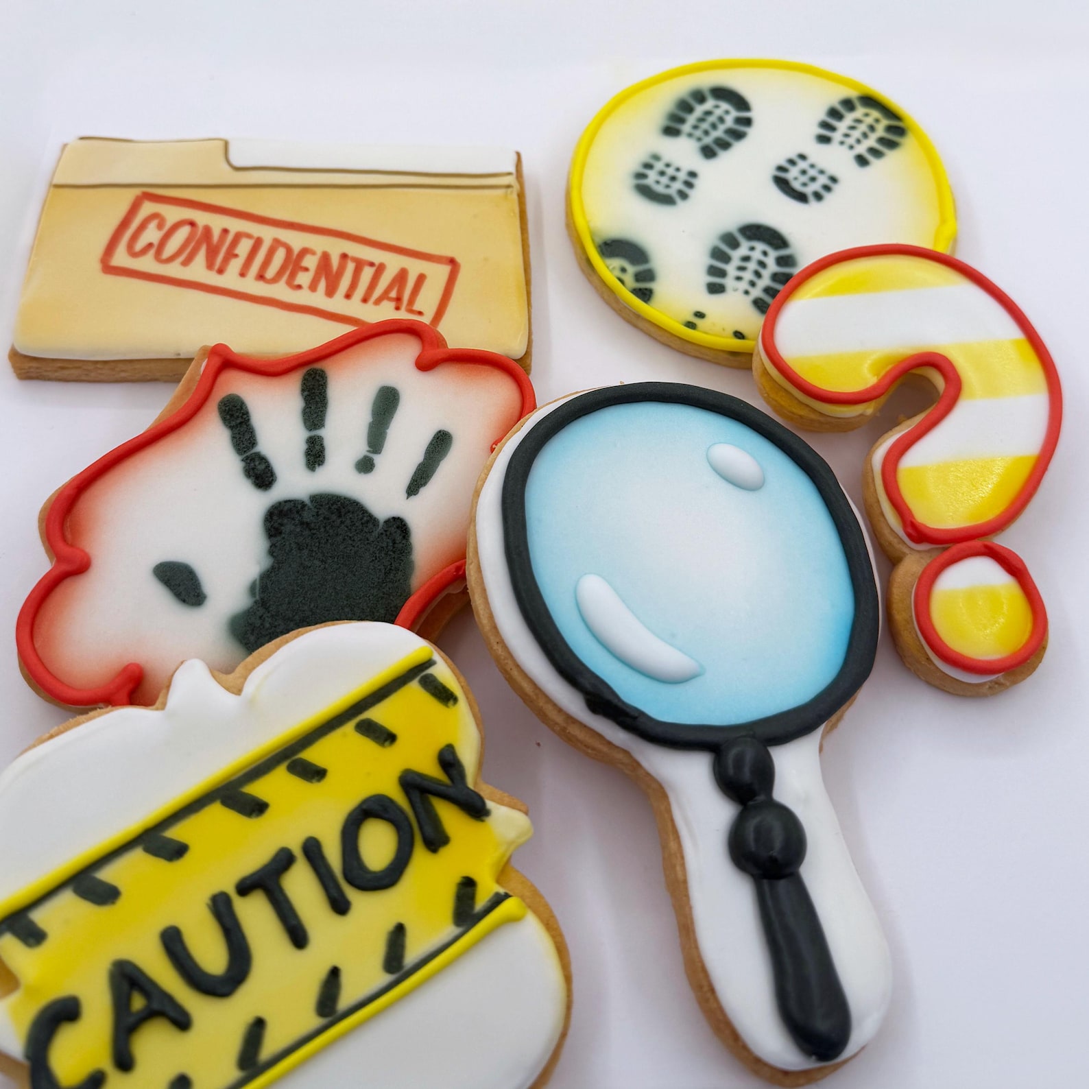 Mystery Spy Party Cookies Set of 6 Crunchy Shortbread Cookies Individually Wrapped