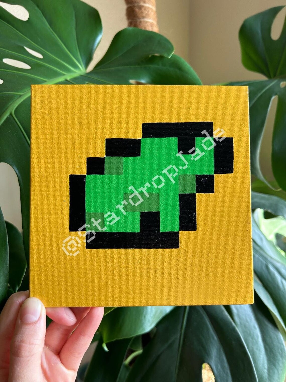Stardew Valley Frog Painting Hand Painted Pixel Frog Etsy